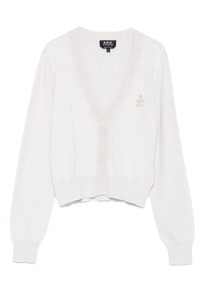 A.P.C. anchor-embellished cardigan - White