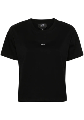 A.P.C. logo-print cropped T-shirt - Black