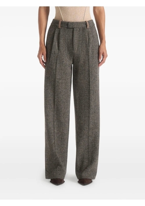 Manière De Voir Julie herringbone pleat trousers - Grey