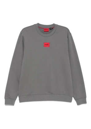 HUGO logo-patch sweater - Grey