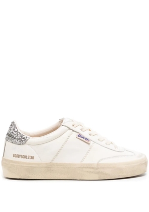 Golden Goose Soul Star distressed glittered sneakers - White