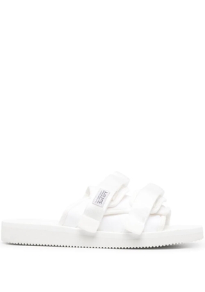 Suicoke logo touch-strap slides - White