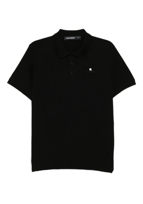 Karl Lagerfeld logo-embossed polo shirt - Black