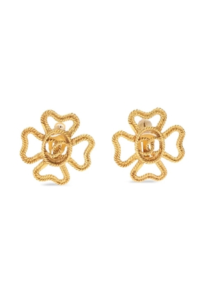 CHANEL Pre-Owned 1986-1988 Coco Mark earrings - Gold