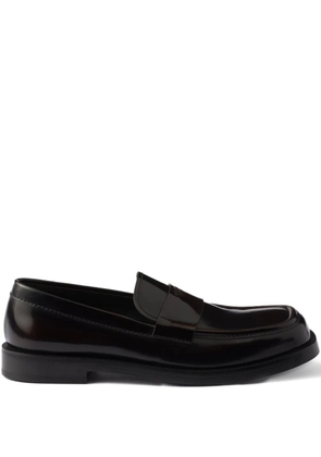 Prada brushed leather loafers - Brown