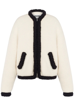 Moschino waffle knit virgin wool blazer - White