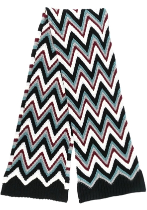 Missoni chevron-knit wool scarf - Black