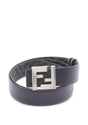 Fendi Pre-Owned 2020s square-FF reversible belt - Black