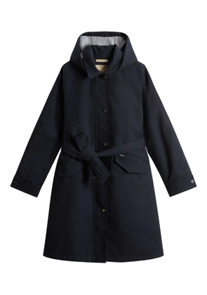 Woolrich hooded belted water-resistant trench coat - Blue