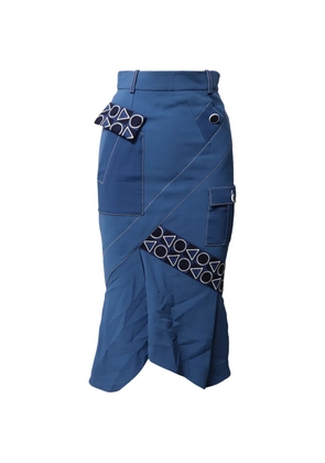 Peter Pilotto geometric asymmetric skirt - Blue