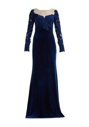 Tadashi Shoji floral-details long-sleeved maxi dress - Blue