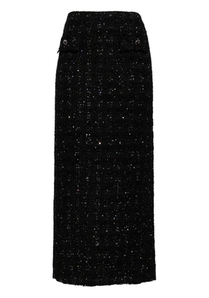 JNBY Coarse jacquard H-shaped long waist skirt - Black