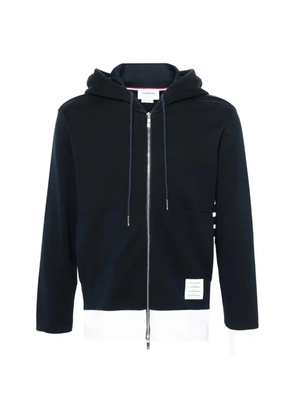 Thom Browne hooded zip-up hoodie - Blue