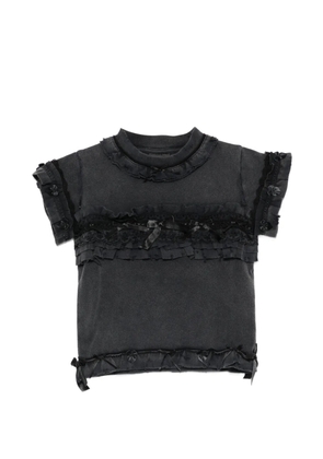 Balenciaga ruffle-trim short-sleeve T-shirt - Black