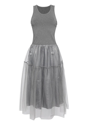 JNBY tulle-inserts midi dress - Grey