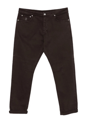 Brunello Cucinelli embroidered-logo jeans - Brown