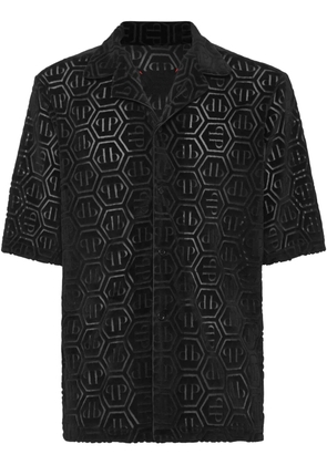 Philipp Plein hexagon-patterned short-sleeve shirt - Black