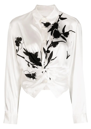 JNBY graphic-print silk shirt - White