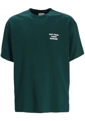 Drôle De Monsieur slogan-print cotton T-shirt - Green