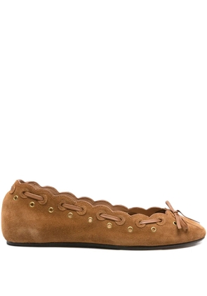 ISABEL MARANT Balfy suede ballet flats - Brown