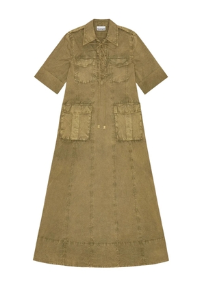 GANNI denim midi dress - Green