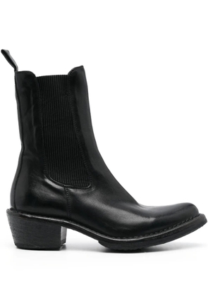 Moma pointed-toe ankle leather boots - Black