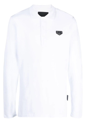 Philipp Plein logo-plaque polo shirt - White
