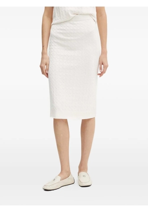 Armani Exchange textured knit midi fitted skirt - White