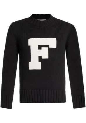 Ferragamo flocked logo jumper - Black