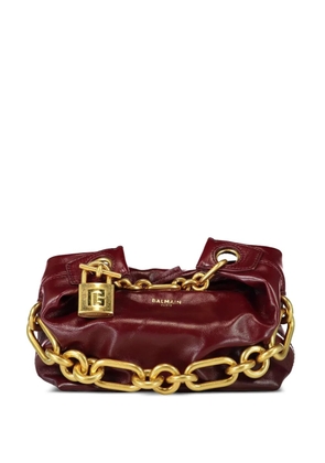 Balmain mini Sync padlock chain tote bag - Red