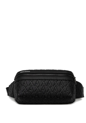 Armani Exchange logo-patterned belt bag - Black