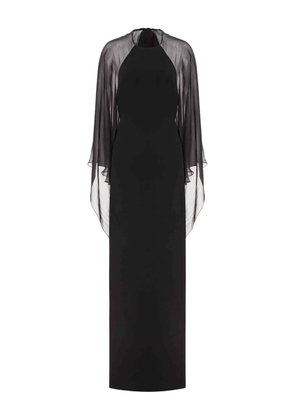 Alberta Ferretti sheer-panel maxi dress - Black