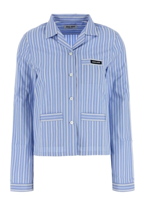 Miu Miu striped pocket shirt - Blue