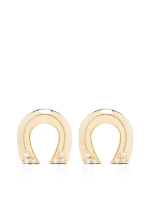 Harwell Godfrey 18kt yellow gold Tiny Horseshoe diamond stud earrings