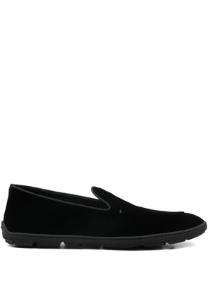 Giorgio Armani velvet slip-on sneakers - Black