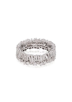 Suzanne Kalan 18kt white gold baguette diamond ring - Silver