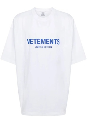 VETEMENTS logo-print cotton T-shirt - White