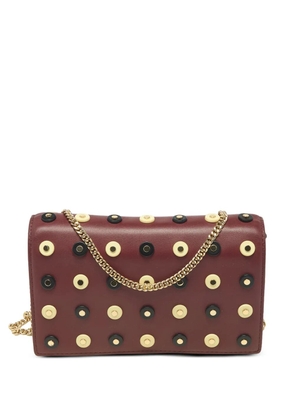 DVF Diane von Furstenberg studded soiree leather clutch - Red