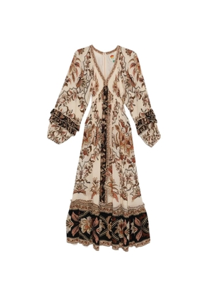 FARM Rio Majestic Garden ruffled floral-print dress - Neutrals