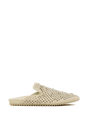 Pedro Garcia perforated embellished mules - Neutrals