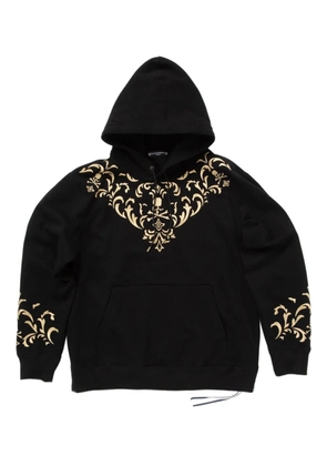 Mastermind World damask-skull long-sleeve hoodie - Black