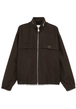 AMI Paris concealed-hood jacket - Brown