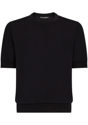 Dolce & Gabbana logo-embroidered T-shirt - Blue