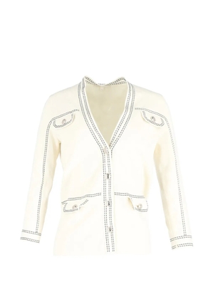 Maje contrast-stitching cardigan - Neutrals