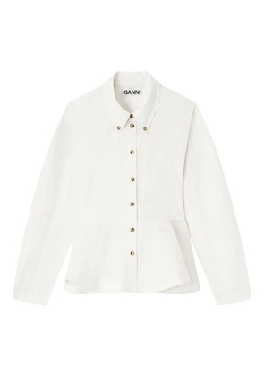 GANNI peplum-detail button shirt - White