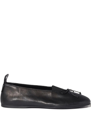 Miu Miu Élan bow-detail leather ballet flats - Black