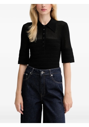 Gestuz half-button polo top - Black