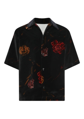 AMIRI rose-print velvet shirt - Black