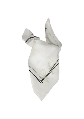 Maison Margiela logo-jacquard foulard - White
