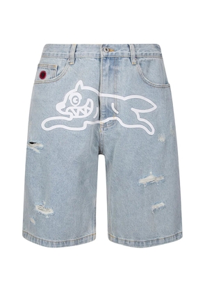 ICECREAM Running Dog denim shorts - Blue